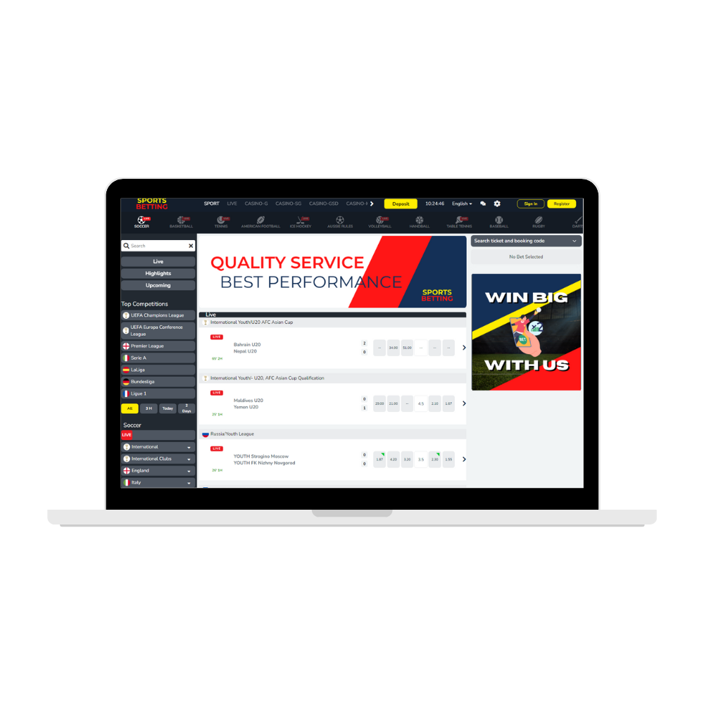 Cashier desk betting interface
